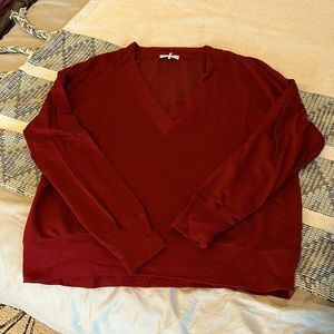 rag & bone Deep Red V-Neck Top